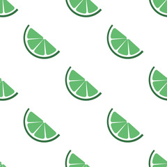 Obraz premium Lime half sliced. seamless pattern of sciced lime on white background. EPS 10. Vector illustration