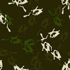 Forest camouflage of various shades of green and white colors