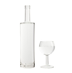 Bouteille et verre d'eau