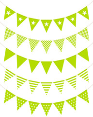 5 Grüne Wimpelketten Muster Gebogen Nahtlos 