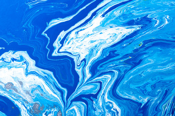 Blue Liquid marble abstract surfaces Design.