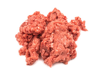Raw minced meat isolated on white background