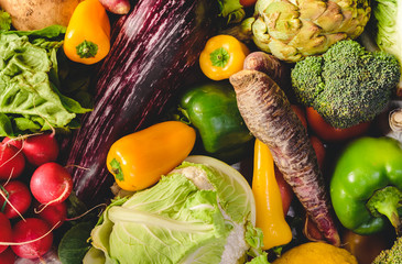Obraz na płótnie Canvas Variety of fresh vegetables for detox diet.