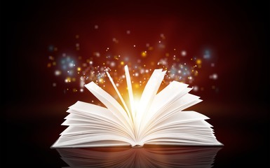 Open book isolated on background