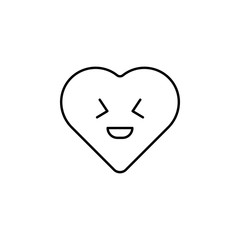 awkward embarrass icon. Element of heart emoji for mobile concept and web apps illustration. Thin line icon for website design and development, app development