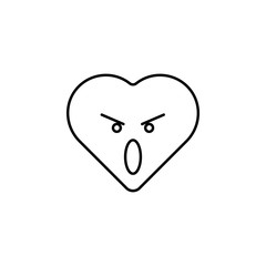 angry bad icon. Element of heart emoji for mobile concept and web apps illustration. Thin line icon for website design and development, app development