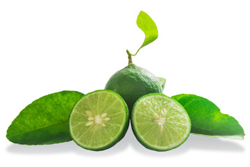 Bergamot (Citrus) isolated on White background this has Clipping path.