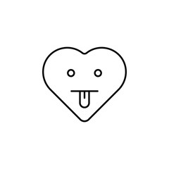 cheeky emoji icon. Element of heart emoji for mobile concept and web apps illustration. Thin line icon for website design and development, app development