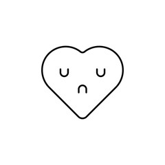 emoji mood icon. Element of heart emoji for mobile concept and web apps illustration. Thin line icon for website design and development, app development