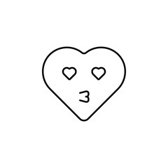 emoji hearth kiss icon. Element of heart emoji for mobile concept and web apps illustration. Thin line icon for website design and development, app development