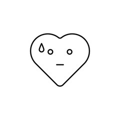 doubt emoji icon. Element of heart emoji for mobile concept and web apps illustration. Thin line icon for website design and development, app development