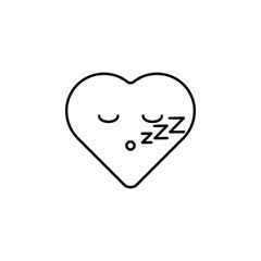 calm closed icon. Element of heart emoji for mobile concept and web apps illustration. Thin line icon for website design and development, app development