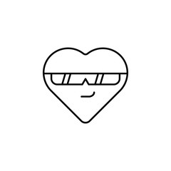 cool emoji icon. Element of heart emoji for mobile concept and web apps illustration. Thin line icon for website design and development, app development