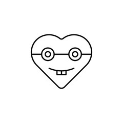 emoji geek icon. Element of heart emoji for mobile concept and web apps illustration. Thin line icon for website design and development, app development