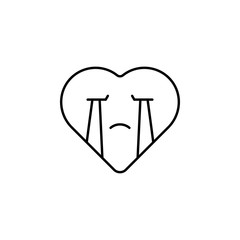 crying emoji icon. Element of heart emoji for mobile concept and web apps illustration. Thin line icon for website design and development, app development