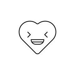 calm emoji icon. Element of heart emoji for mobile concept and web apps illustration. Thin line icon for website design and development, app development