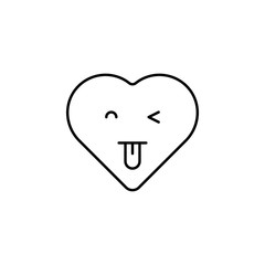 cute emoji icon. Element of heart emoji for mobile concept and web apps illustration. Thin line icon for website design and development, app development