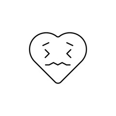 disgusted emoji icon. Element of heart emoji for mobile concept and web apps illustration. Thin line icon for website design and development, app development