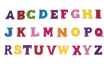 Handmade multicolor (small) Felt letters Font