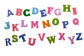 Handmade multicolor (small) Felt letters Font