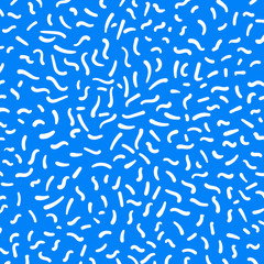 Abstract free handing shape drawn of white color on blue background.