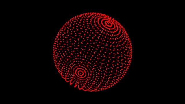 Circle Ball Dots Particle Design. Sphere Of Spinning Points, Particles. Loop animation