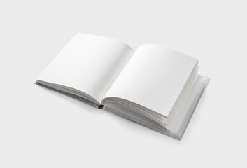 Opened blank brochure isolated with clipping path.