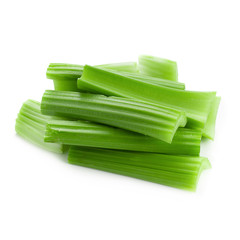 fresh celery isolated over a white background.