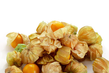 Cape Gooseberry, Physalis fruit or golden berry isolated over white background
