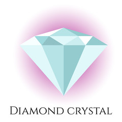 Vector illustration of triangle crystal isolated. Diamond symbol for logo or design