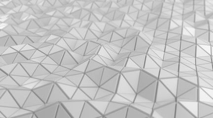 White triangular abstract background, Glossiness surface. 3d Rendering
