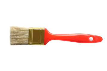 Paint brush with color handle on white background