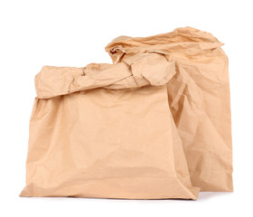 Paper bags isolated on white. Mockup for design