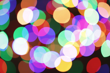Beautiful colorful lights as background. Bokeh effect