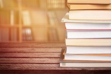 Old books on dark  background