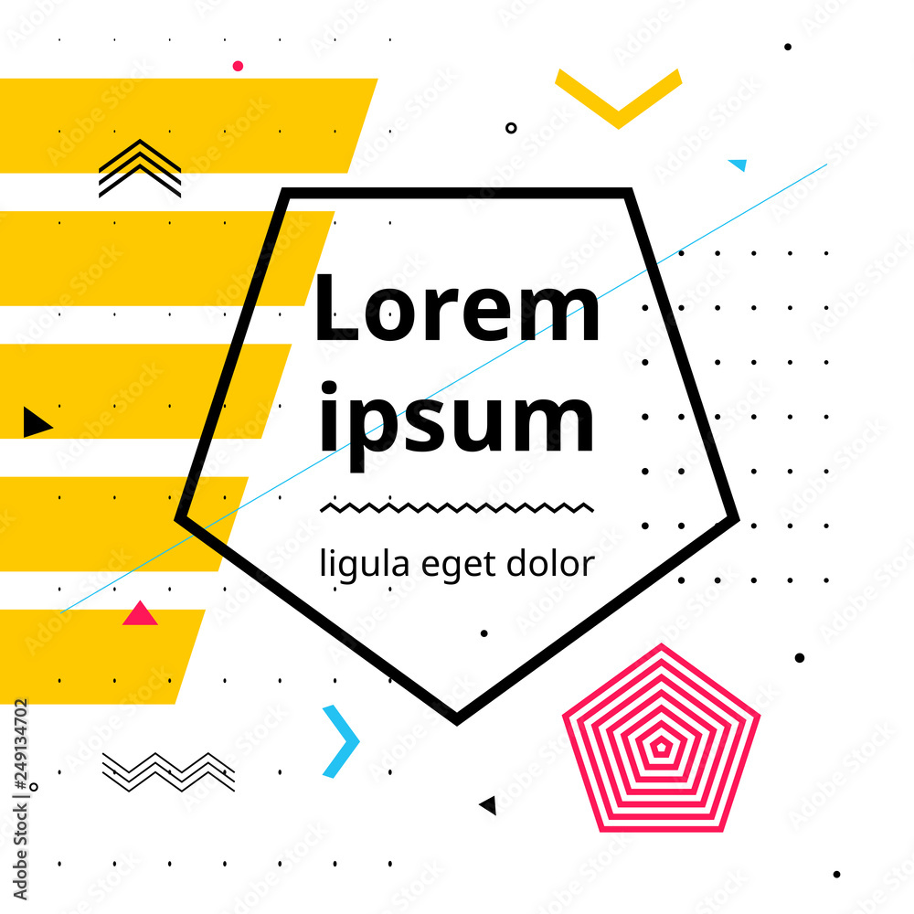 Fototapete astract design with different geometric shapes. dynamic multicolored composition. flat illustration,