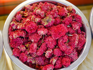 Dried rose buds at spice market