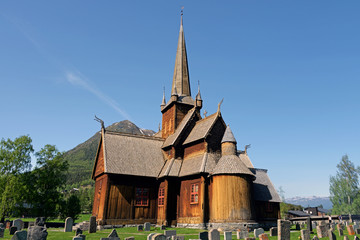 Die alte Stabkirche in Lom Norwegen