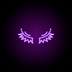 false eyelashes icon. Elements of Beauty, make up, cosmetics in neon style icons. Simple icon for websites, web design, mobile app, info graphics