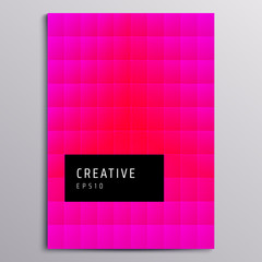 Print A4 cover with color gradient structural chequered grid. Vector design template of brochure, layouts, annual report, magazine, album, poster. Minimal background with space for text.