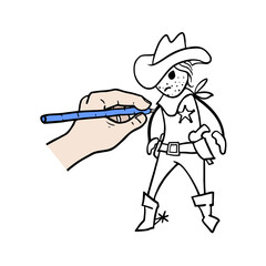 Design of cowboy illustration