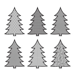 Obraz premium Set of Christmas tree icons in pop art stile Can be used for web and mobile. Vector illustration