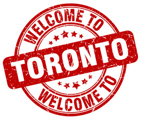 welcome to Toronto red round vintage stamp