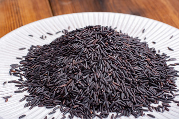 Wild long black organic uncooked rice