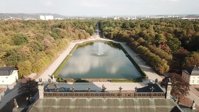 Drone flying over house in a Prak
