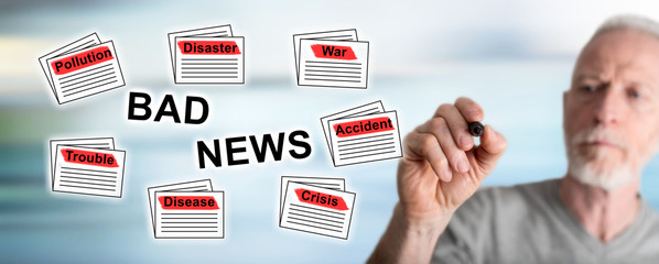 Man drawing bad news concept