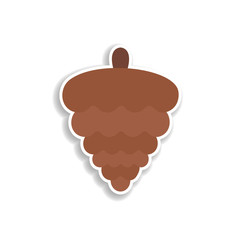 Christmas walnut 2 colored line sticker icon. Elements of Christmas in color icons. Simple icon for websites, web design, mobile app, info graphics
