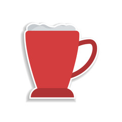Christmas cup 2 colored line sticker icon. Elements of Christmas in color icons. Simple icon for websites, web design, mobile app, info graphics