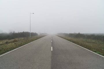 Fototapeta premium Foggy open road