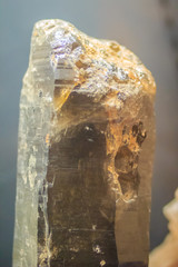 Specimen of quartz columnar habit from mining and quarrying industries. Quartz is a mineral...